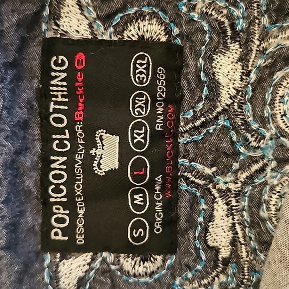 POP ICON CLOTHING y2k Plaid Embroidered Western Short Sleeve Snap Shirt - Picture 5 of 9